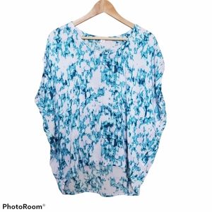 Splendid Tie Dye Dolman Sleeve Blouse Top Short sleeve Blue Green Size XS Small